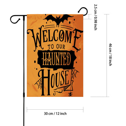 Kate McEnroe New York Halloween Haunted House Garden FlagFlags &amp; WindsocksEP13334204959300