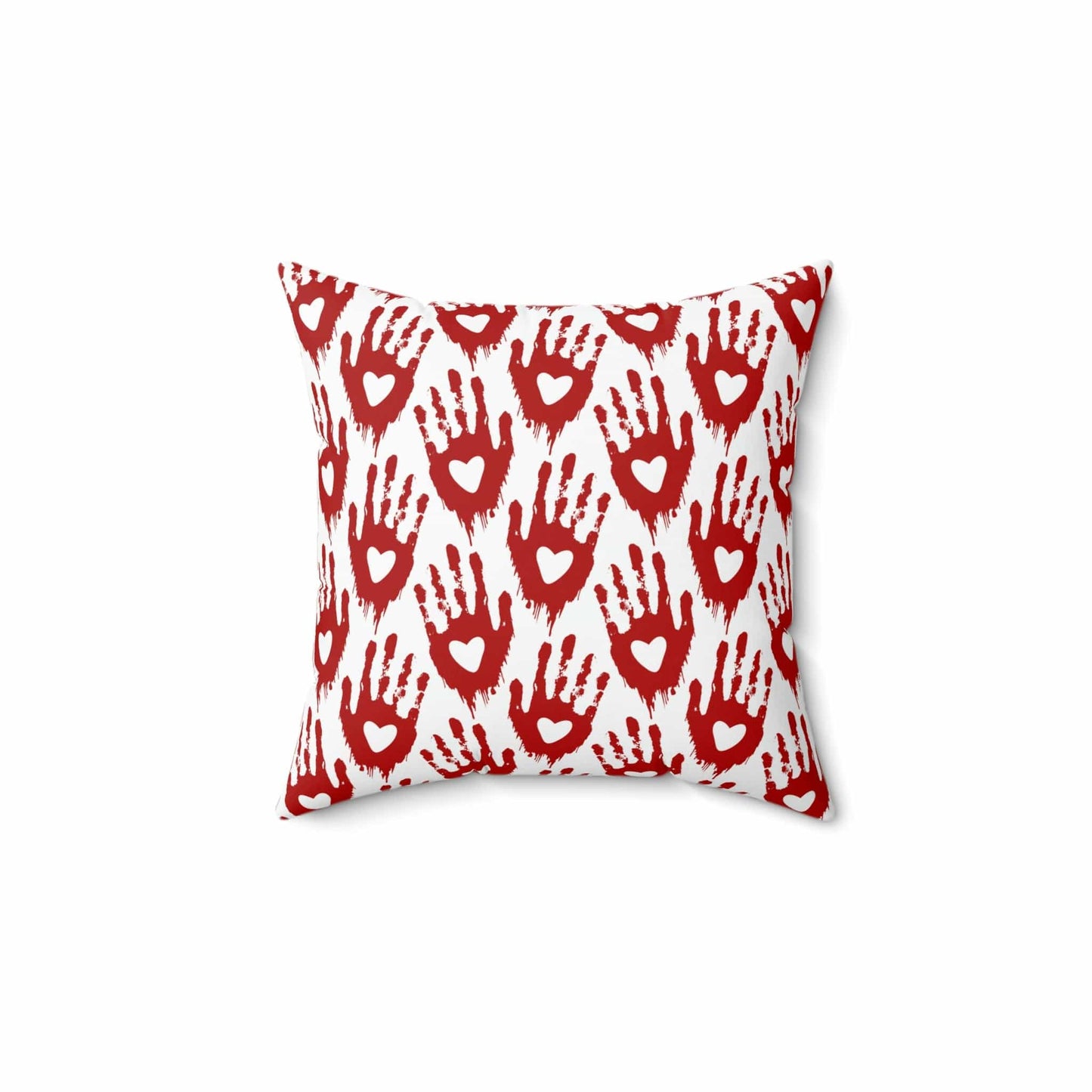 Kate McEnroe New York Halloween Pillow Case - Red Heart Hand Pattern Throw Pillow Covers 14" × 14" 3549431915