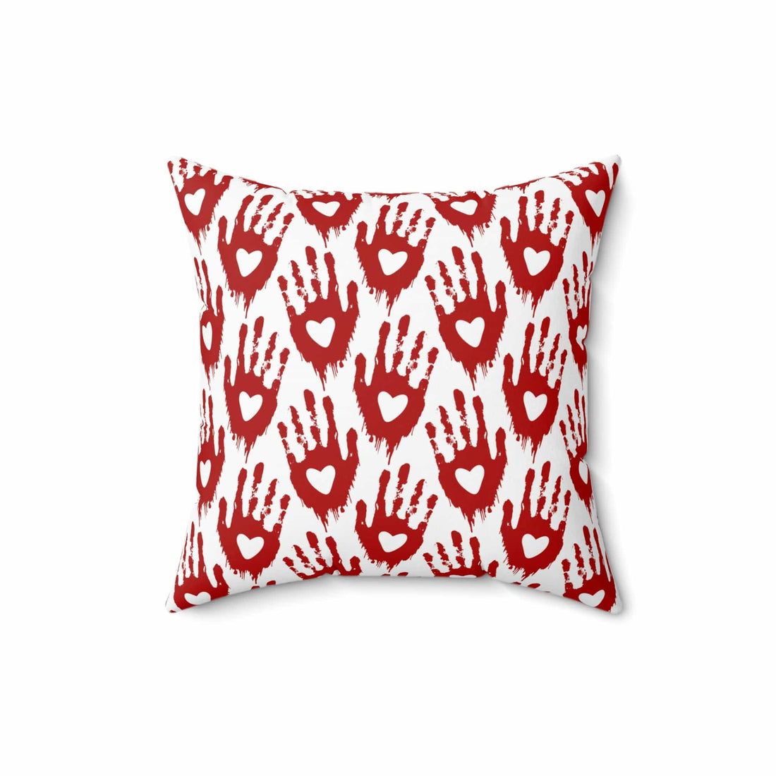 Kate McEnroe New York Halloween Pillow Case - Red Heart Hand Pattern Throw Pillow Covers 16&quot; × 16&quot; 3549431916