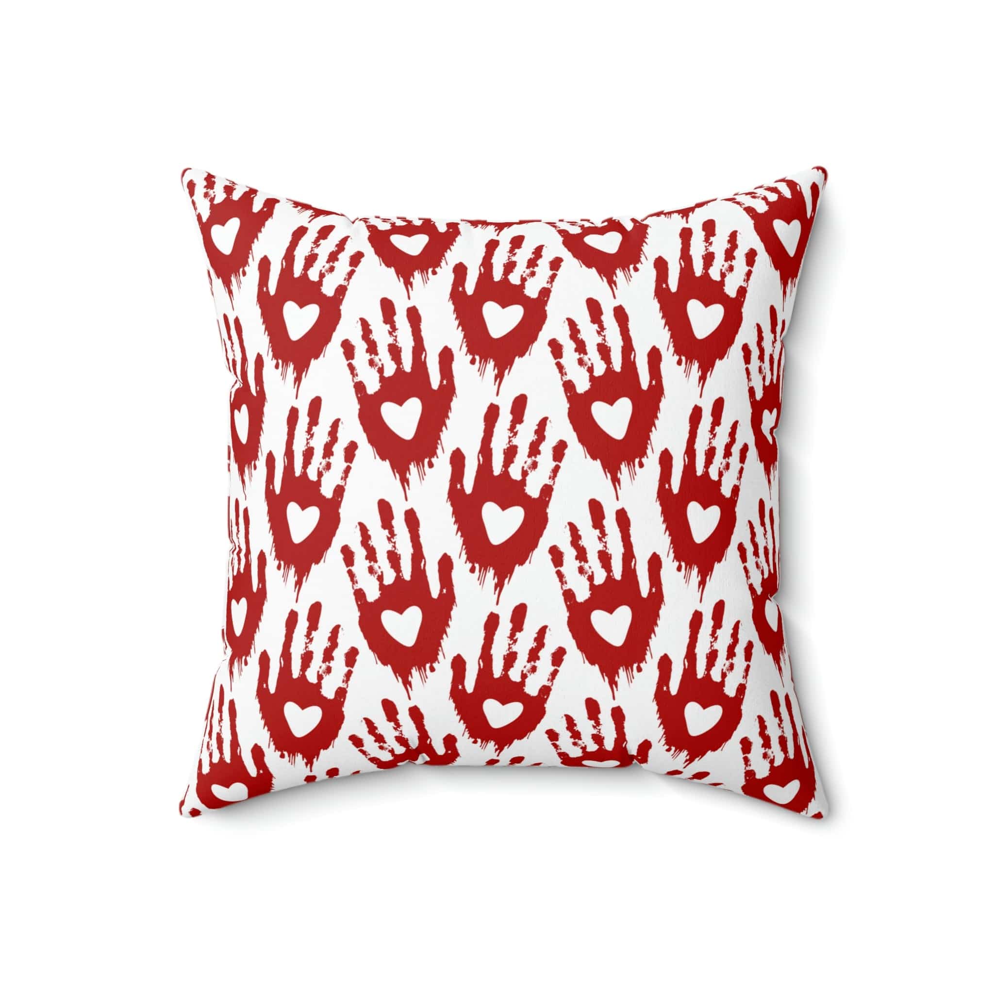Kate McEnroe New York Halloween Pillow Case - Red Heart Hand PatternThrow Pillow Covers3549431913