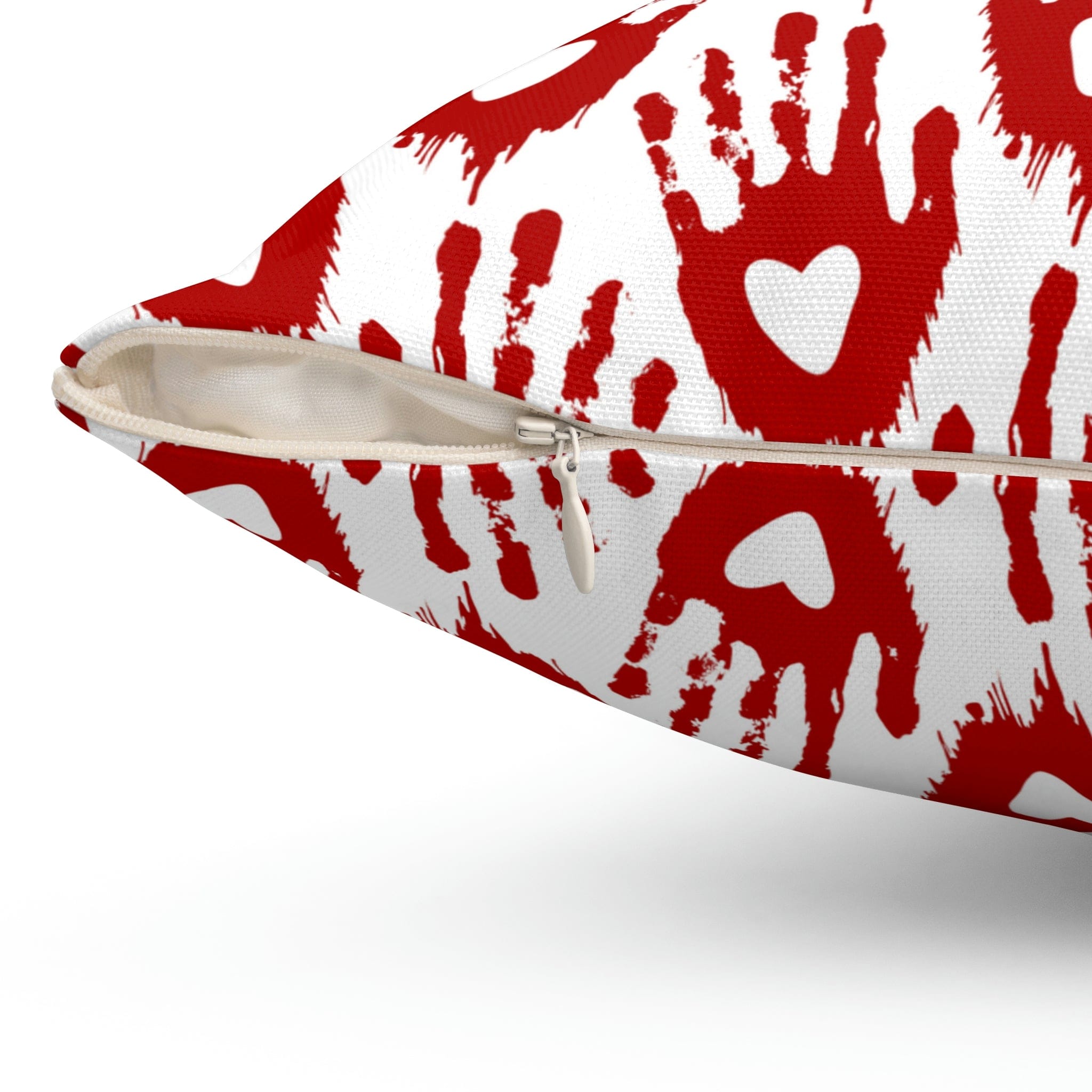 Kate McEnroe New York Halloween Pillow Case - Red Heart Hand PatternThrow Pillow Covers3549431913