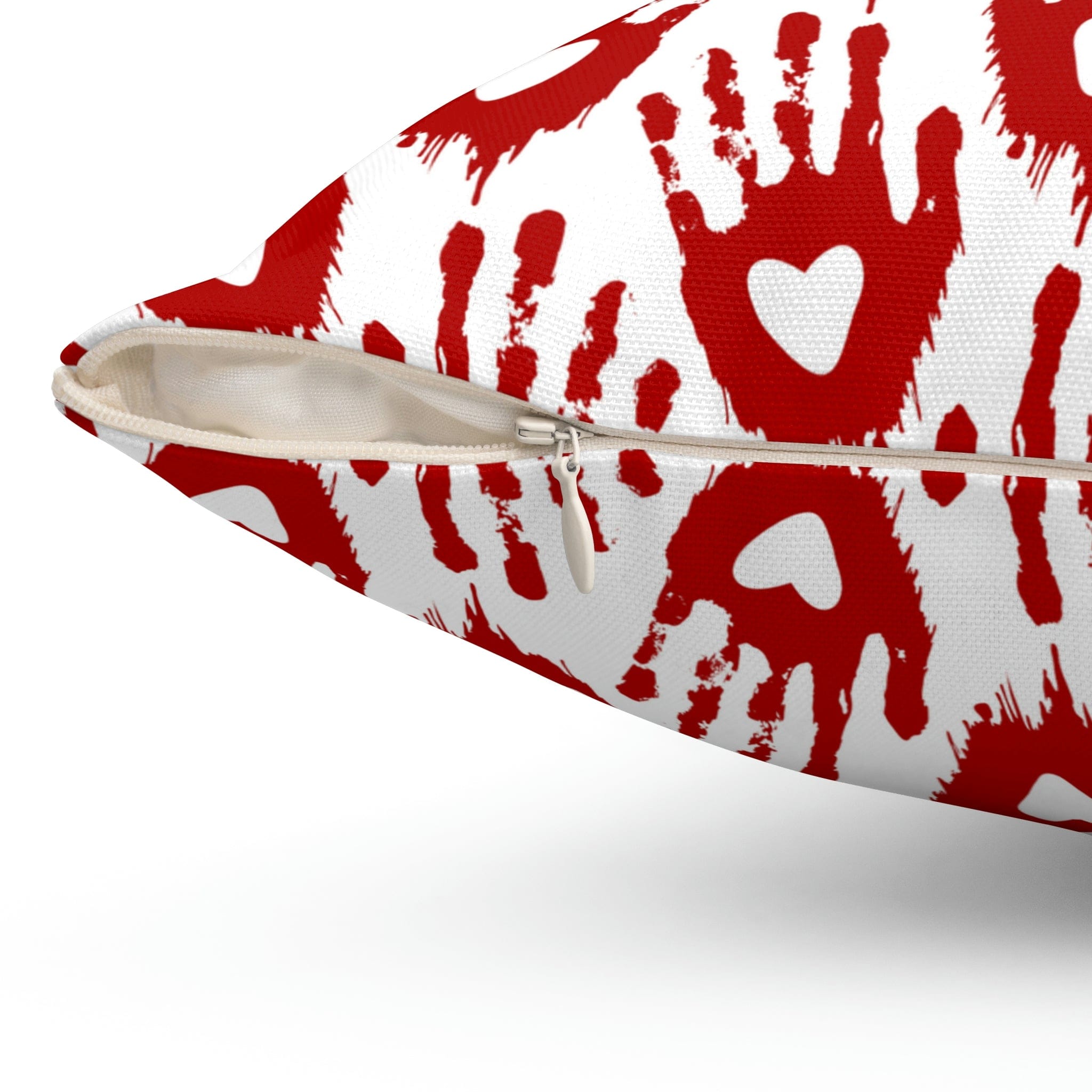 Kate McEnroe New York Halloween Pillow Case - Red Heart Hand PatternThrow Pillow Covers3549431914