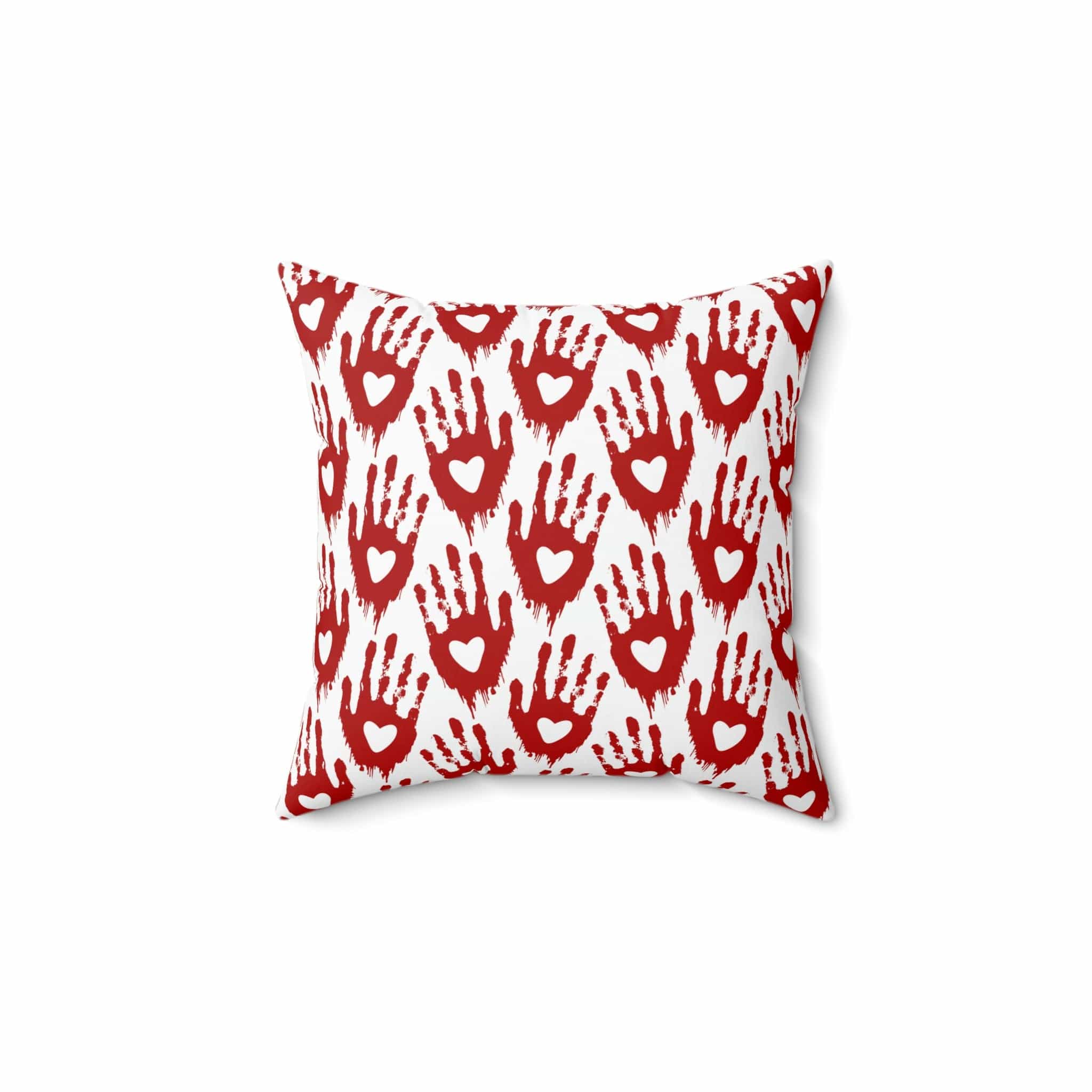 Kate McEnroe New York Halloween Pillow Case - Red Heart Hand PatternThrow Pillow Covers3549431915