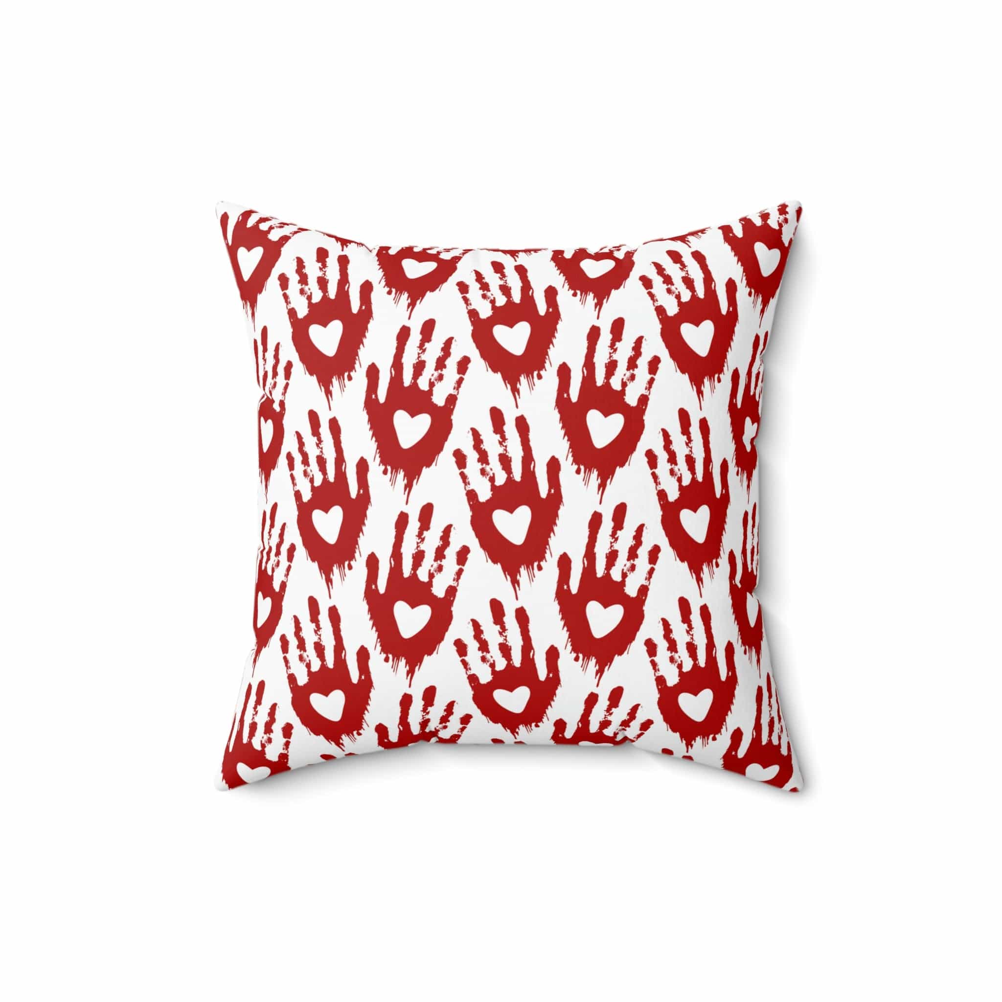 Kate McEnroe New York Halloween Pillow Case - Red Heart Hand PatternThrow Pillow Covers3549431916