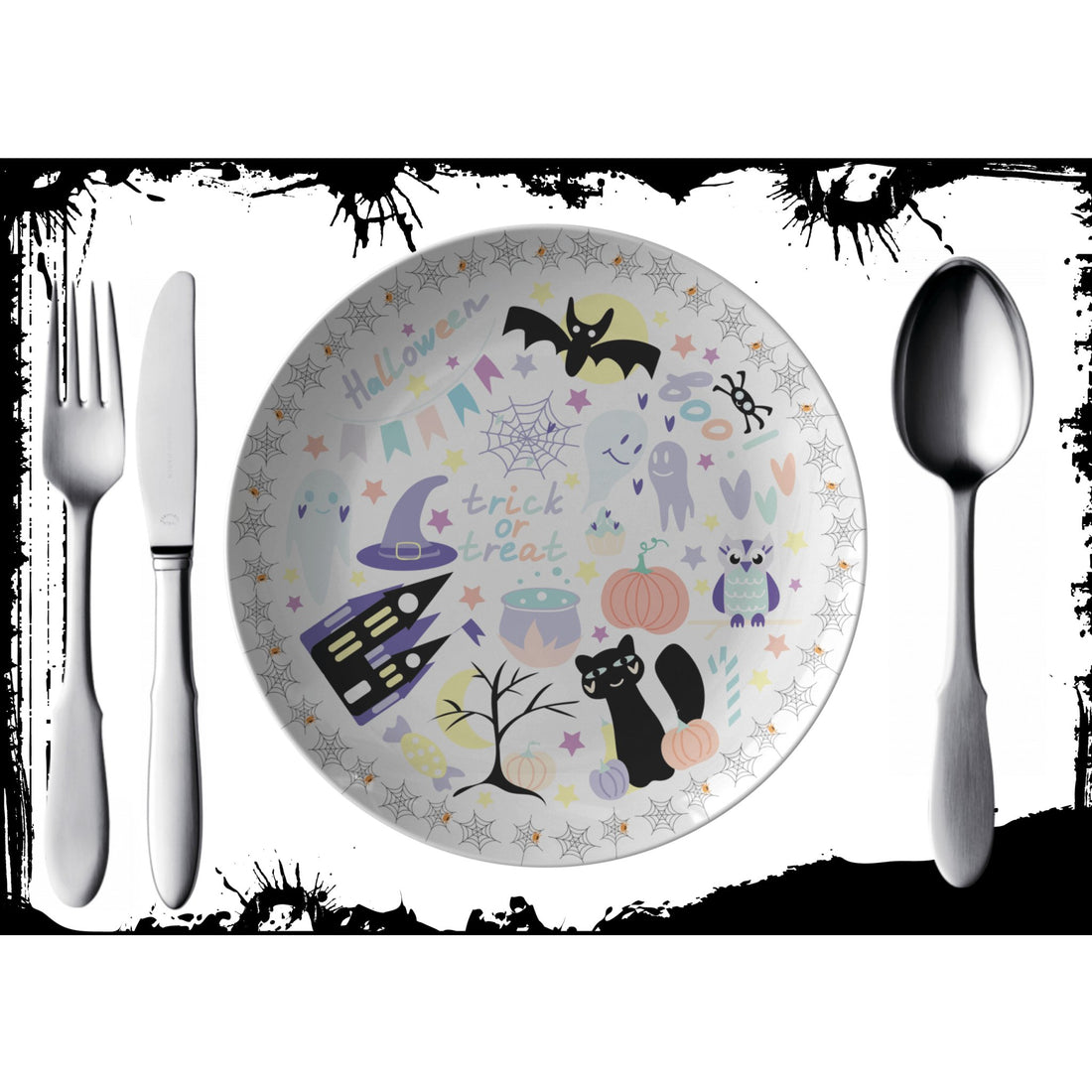 Kate McEnroe New York Halloween Trick or Treat 10&quot; Dinner PlatePlatesP20 - HAL - TRTR - 1