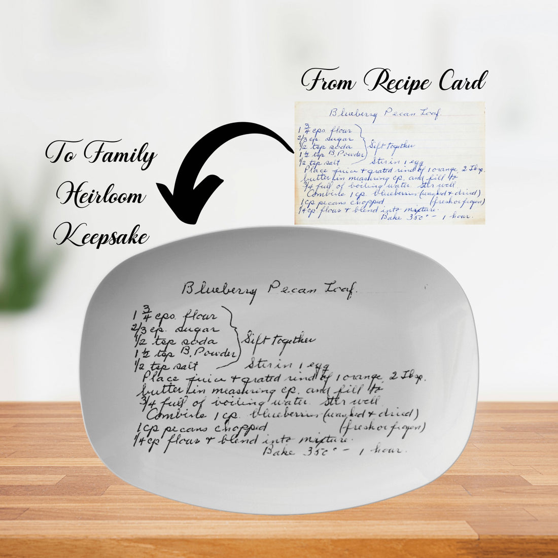 Kate McEnroe New York Handwritten Recipe Keepsake Platter, Personalized Recipe PlatterServing PlattersPP1 - REC - PLA - 1