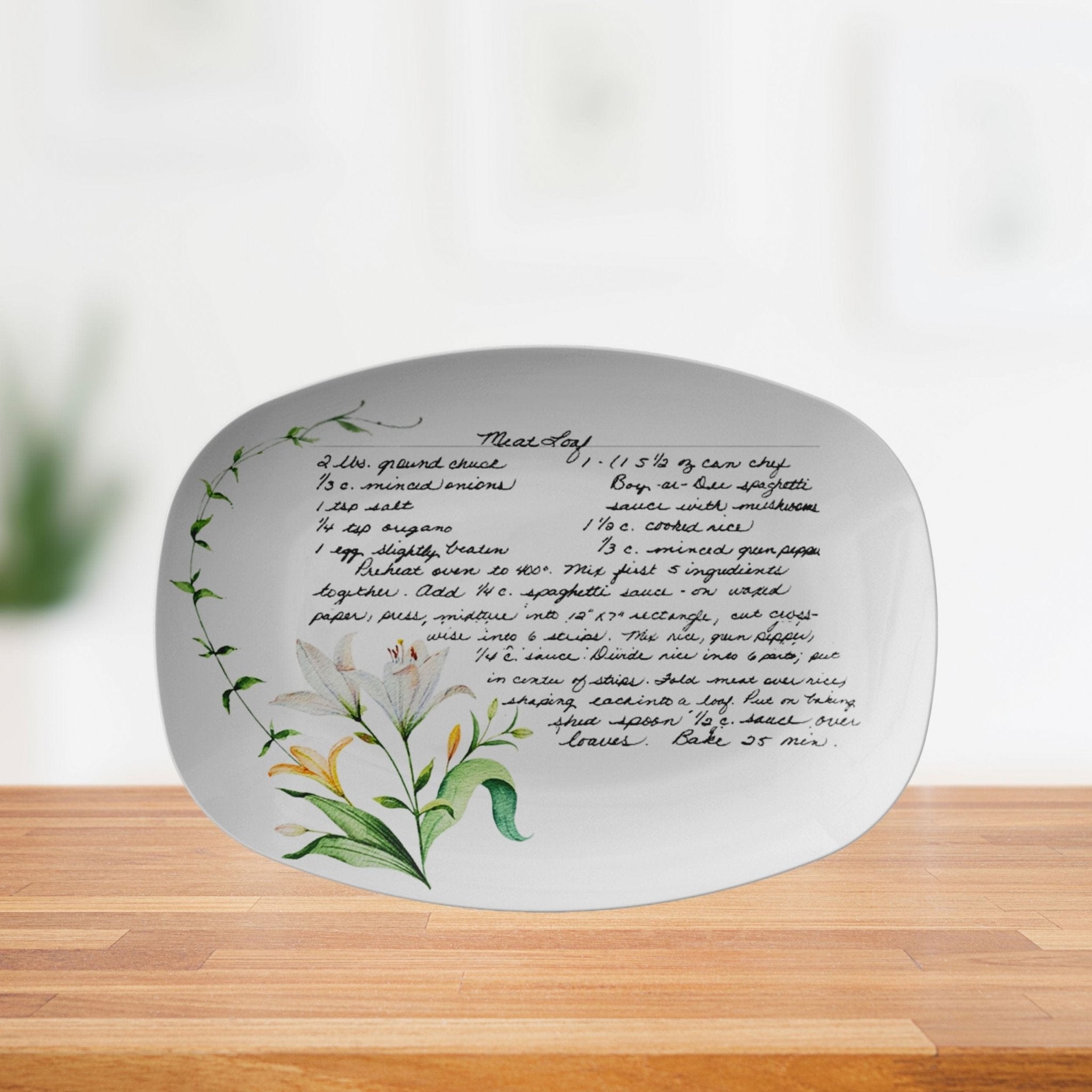 Kate McEnroe New York Handwritten Recipe Platter, Personalized Handwriting Keepsake for Family Heirloom RecipesServing PlattersPP1 - REC - LIL - 3