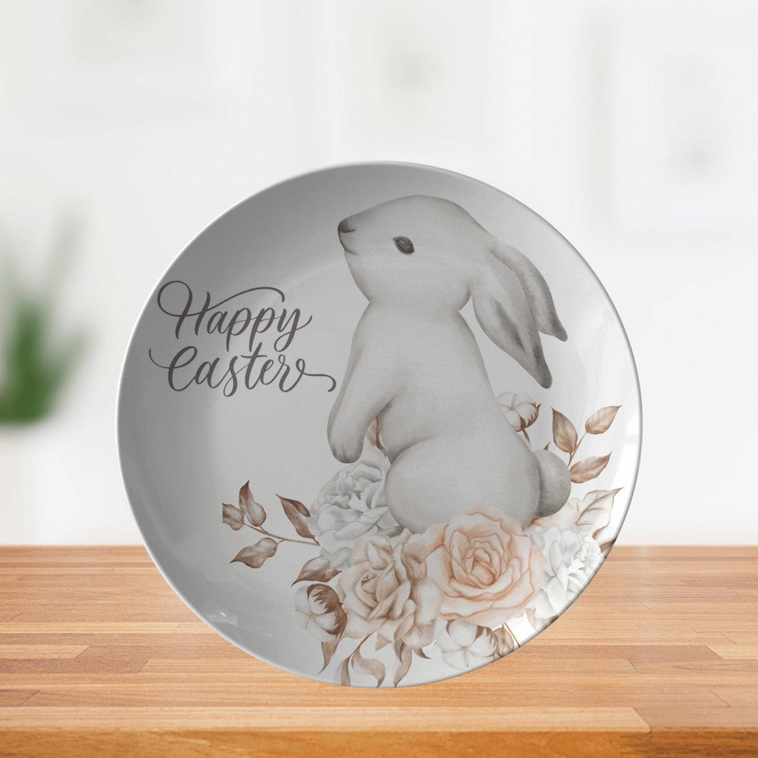 Kate McEnroe New York Happy Easter, Spring Bunny Dinner PlatePlatesP20 - WHI - BUN - 66S