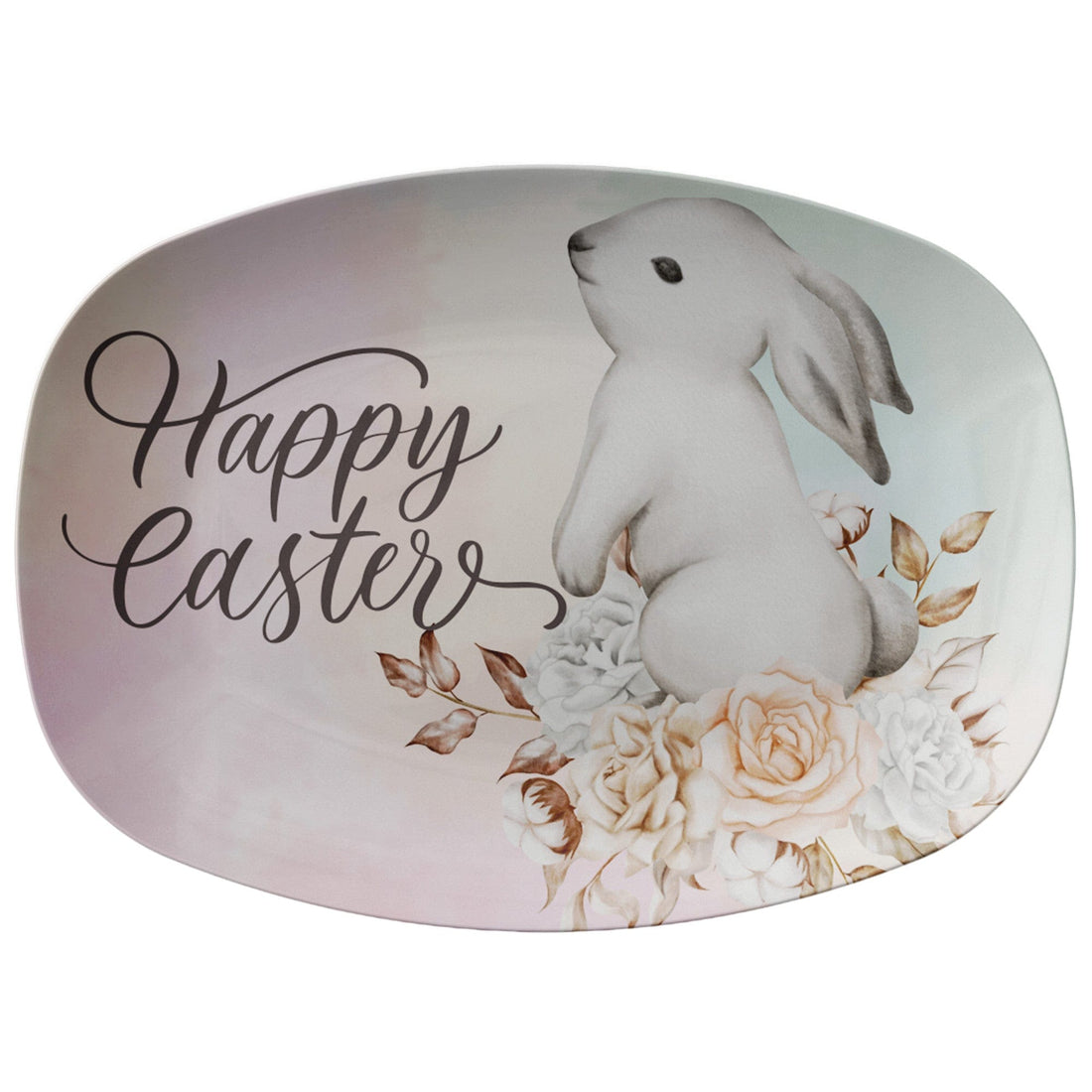 Kate McEnroe New York Happy Easter, Watercolor Bunny PlatterServing PlattersP21 - WAT - BUN - 67
