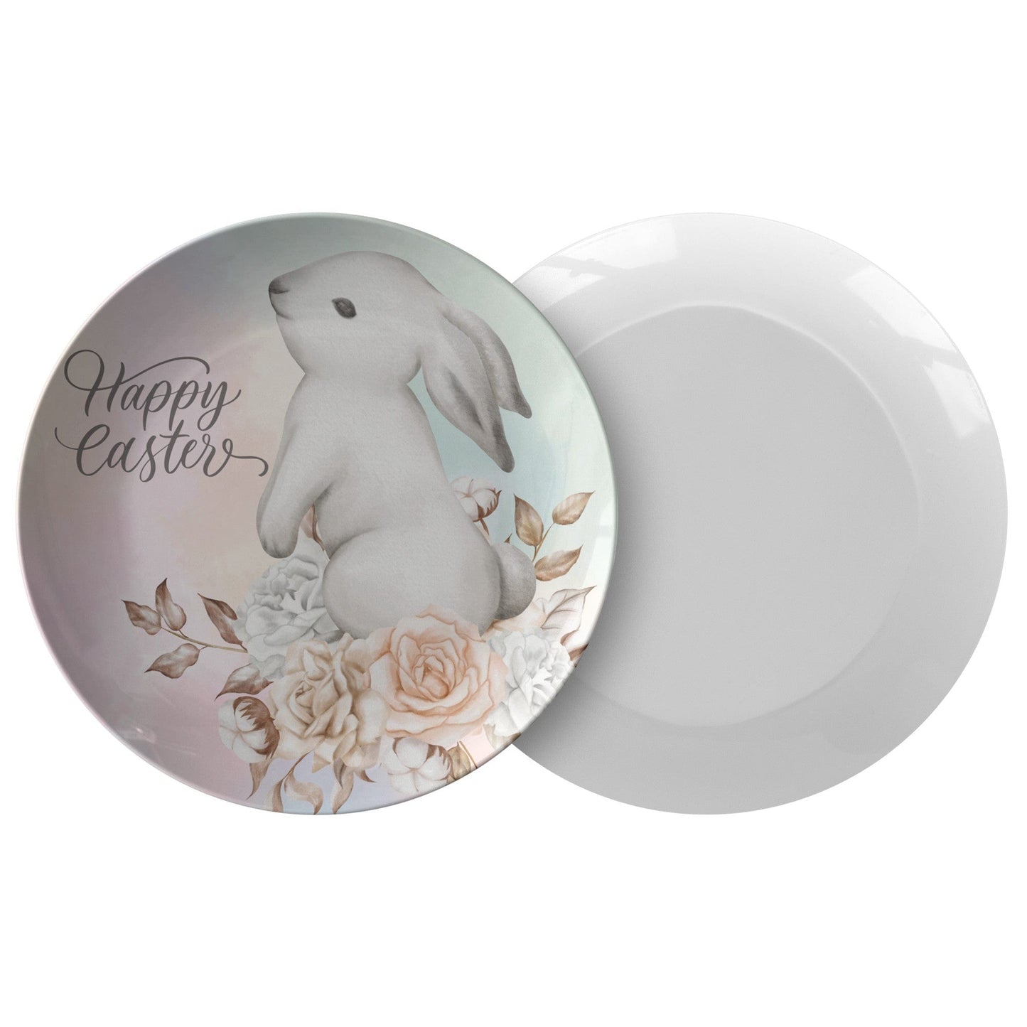 Kate McEnroe New York Happy Easter, Watercolor Spring Bunny Dinner Plate Plates