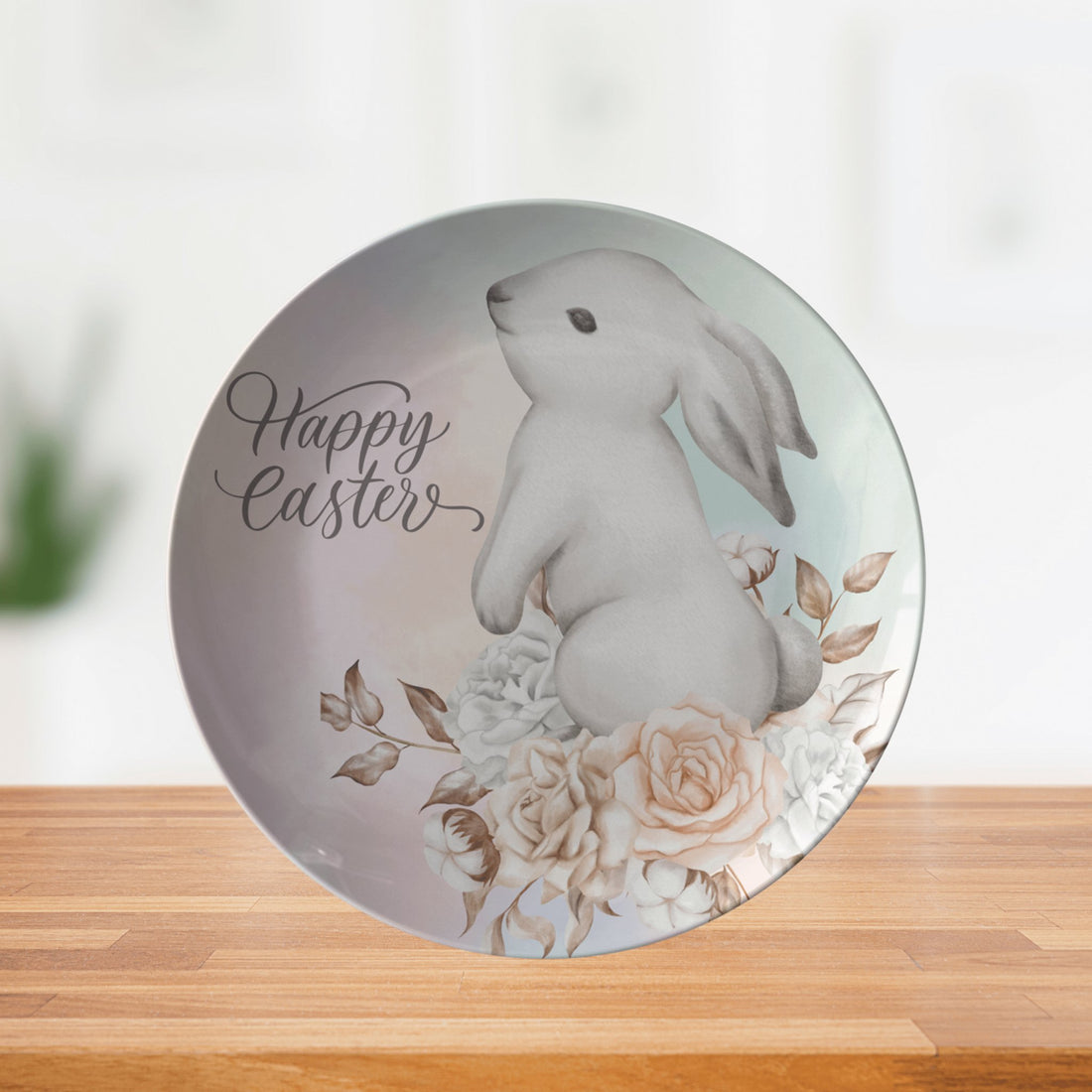 Kate McEnroe New York Happy Easter, Watercolor Spring Bunny Dinner PlatePlatesP20 - WAT - BUN - 67