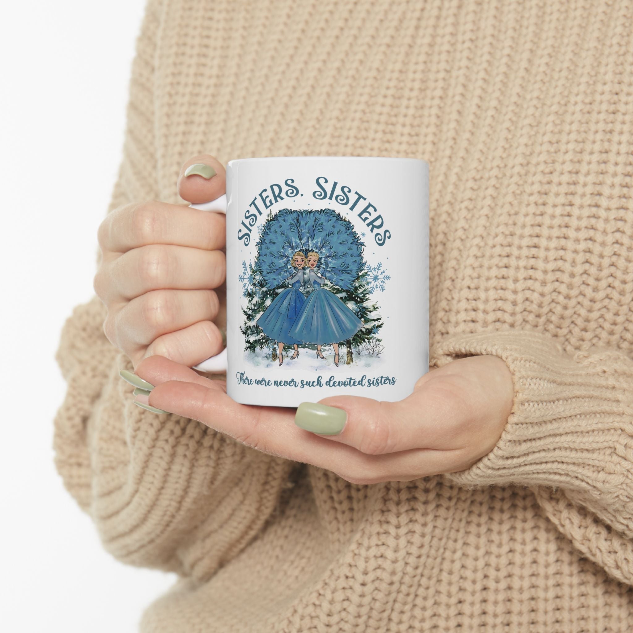 Kate McEnroe New York Haynes Sisters White Christmas Movie Mug Vintage Kitsch 1954 Wallace And Davis HolidayMugs18888789703066694942