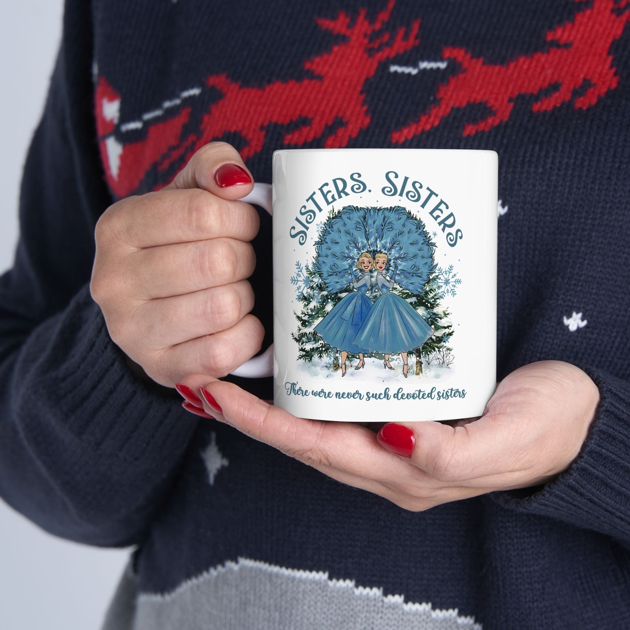 Kate McEnroe New York Haynes Sisters White Christmas Movie Mug Vintage Kitsch 1954 Wallace And Davis HolidayMugs33290584617172717773