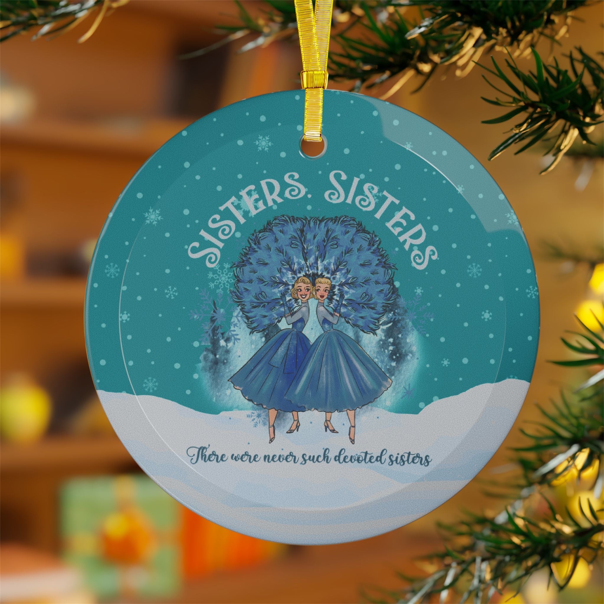 Kate McEnroe New York Haynes Sisters White Christmas Ornament, Retro 1954 Wallace Davis Holiday KeepsakeOrnaments10085638200169749958