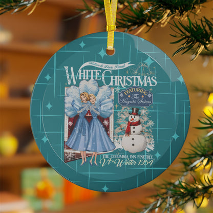 Kate McEnroe New York Haynes Sisters White Christmas Ornament, Wallace And Davis 1954 Movie Retro Card ArtOrnaments31264924674843392743