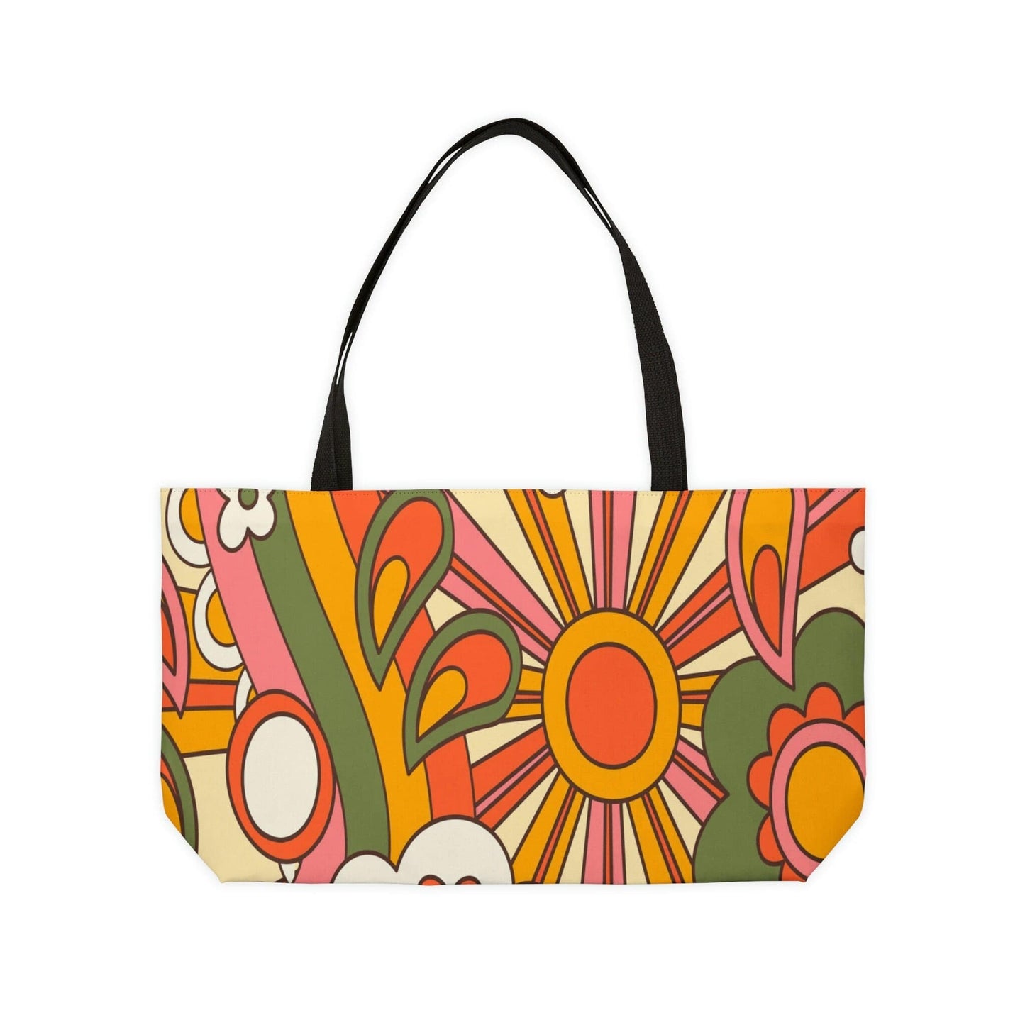 Kate McEnroe New York Hippie 70s Sunburst Floral Retro Groovy Weekender Tote Bag Tote bags WT-HIP-GRO-1