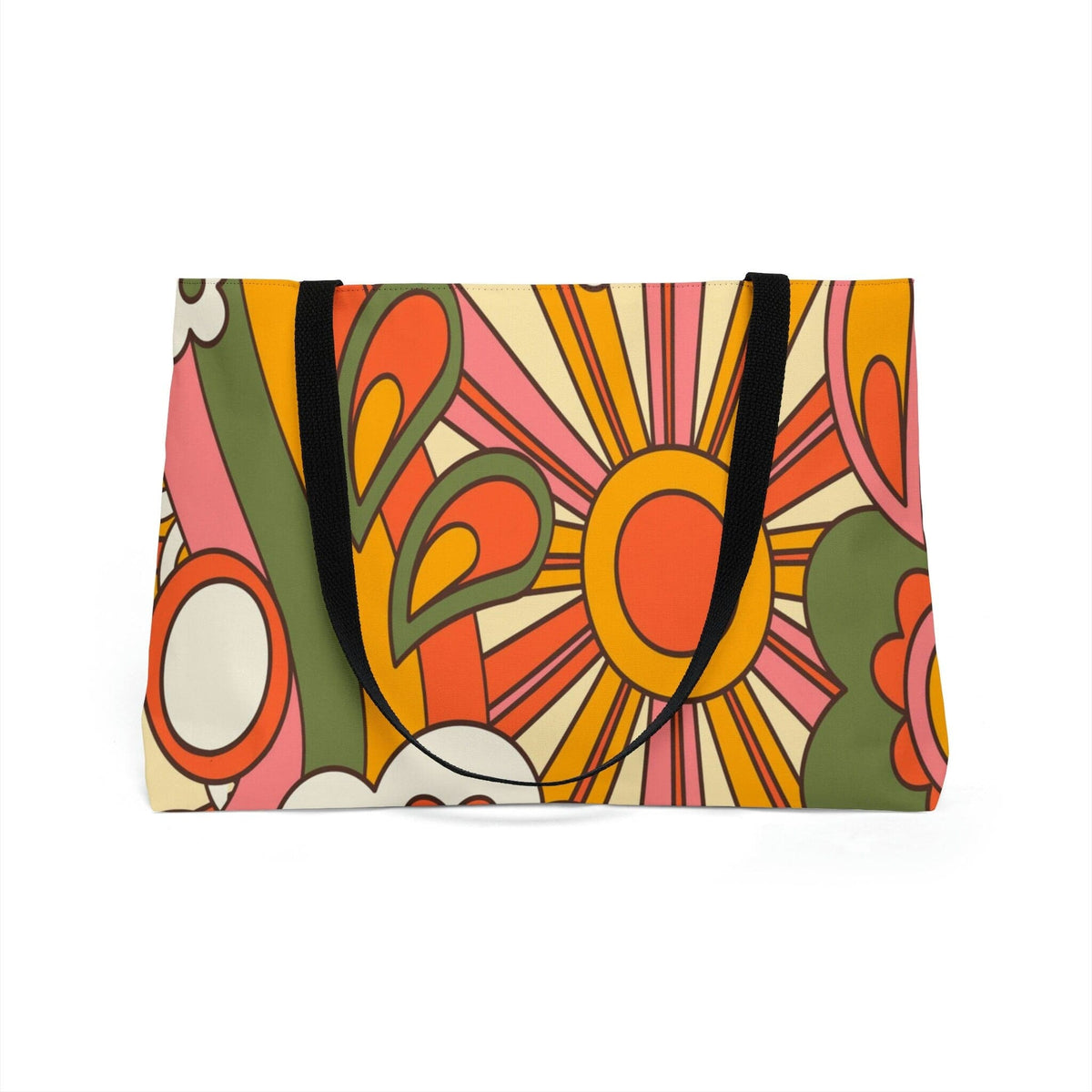 Kate McEnroe New York Hippie 70s Sunburst Floral Retro Groovy Weekender Tote BagTotesWT - HIP - GRO - 1