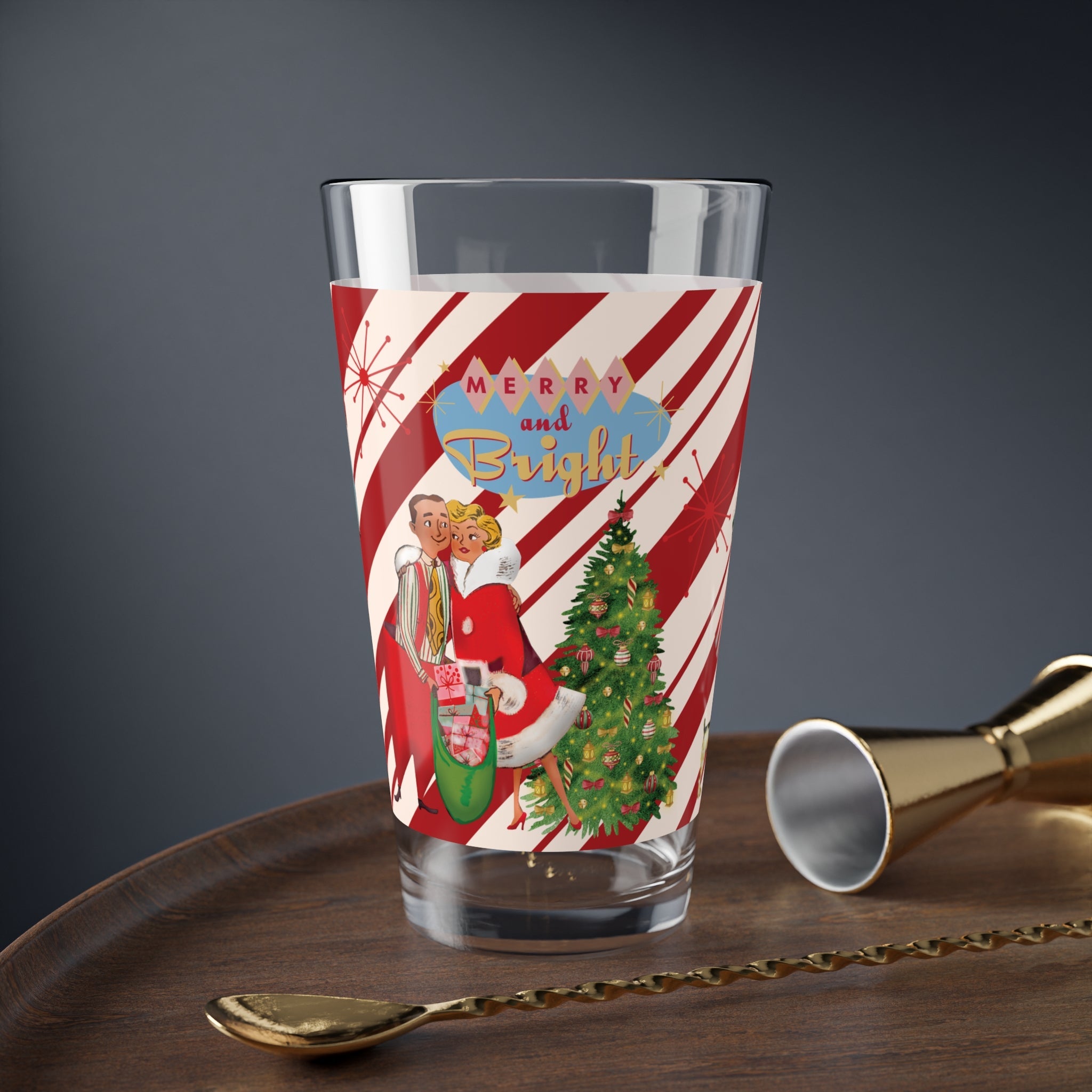 Kate McEnroe New York Holiday Cheer Pint Glass, Retro Festive Scenes, Mid Century Christmas Vibes, Fun Holiday GiftPint Glasses24100011047330323057