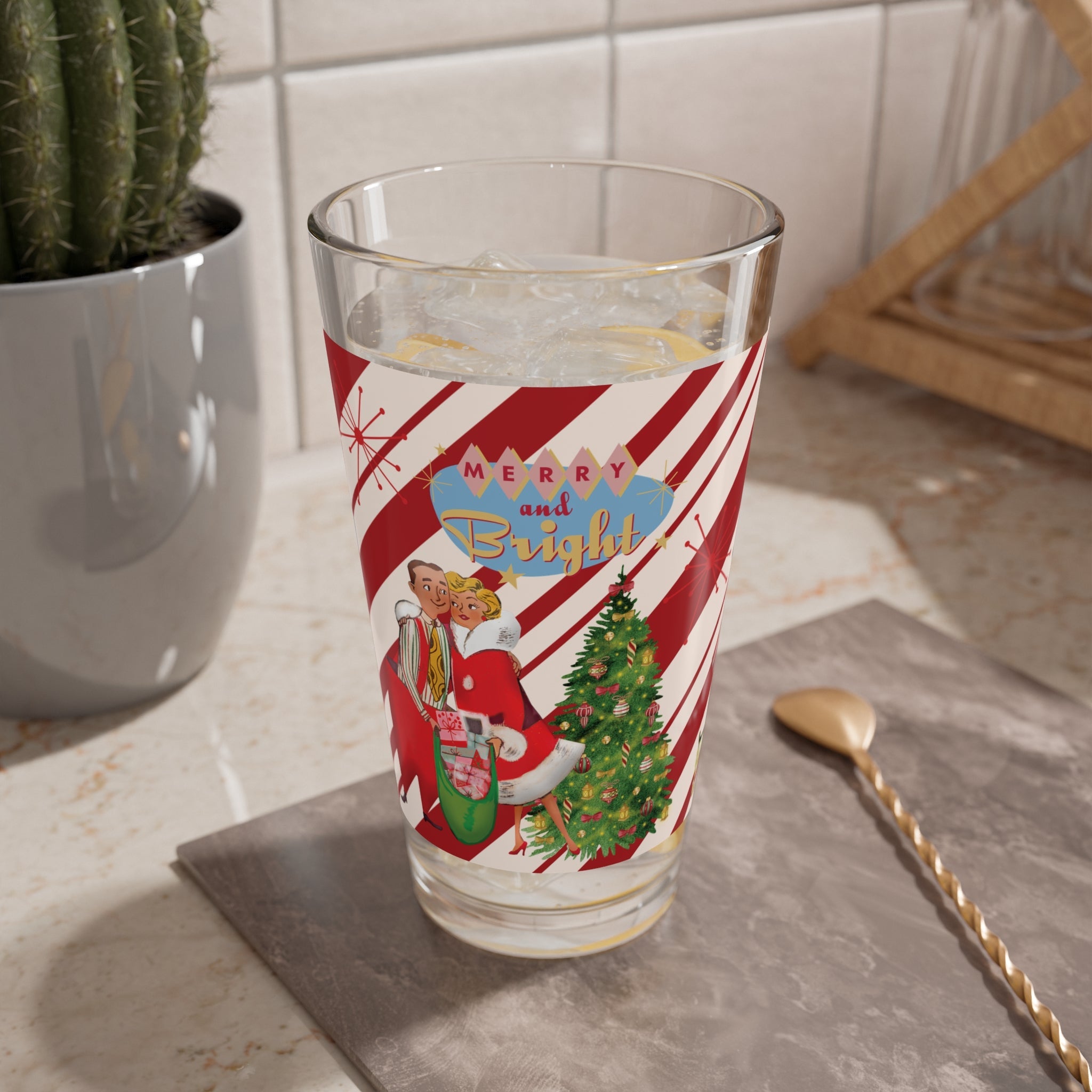 Kate McEnroe New York Holiday Cheer Pint Glass, Retro Festive Scenes, Mid Century Christmas Vibes, Fun Holiday GiftPint Glasses24100011047330323057