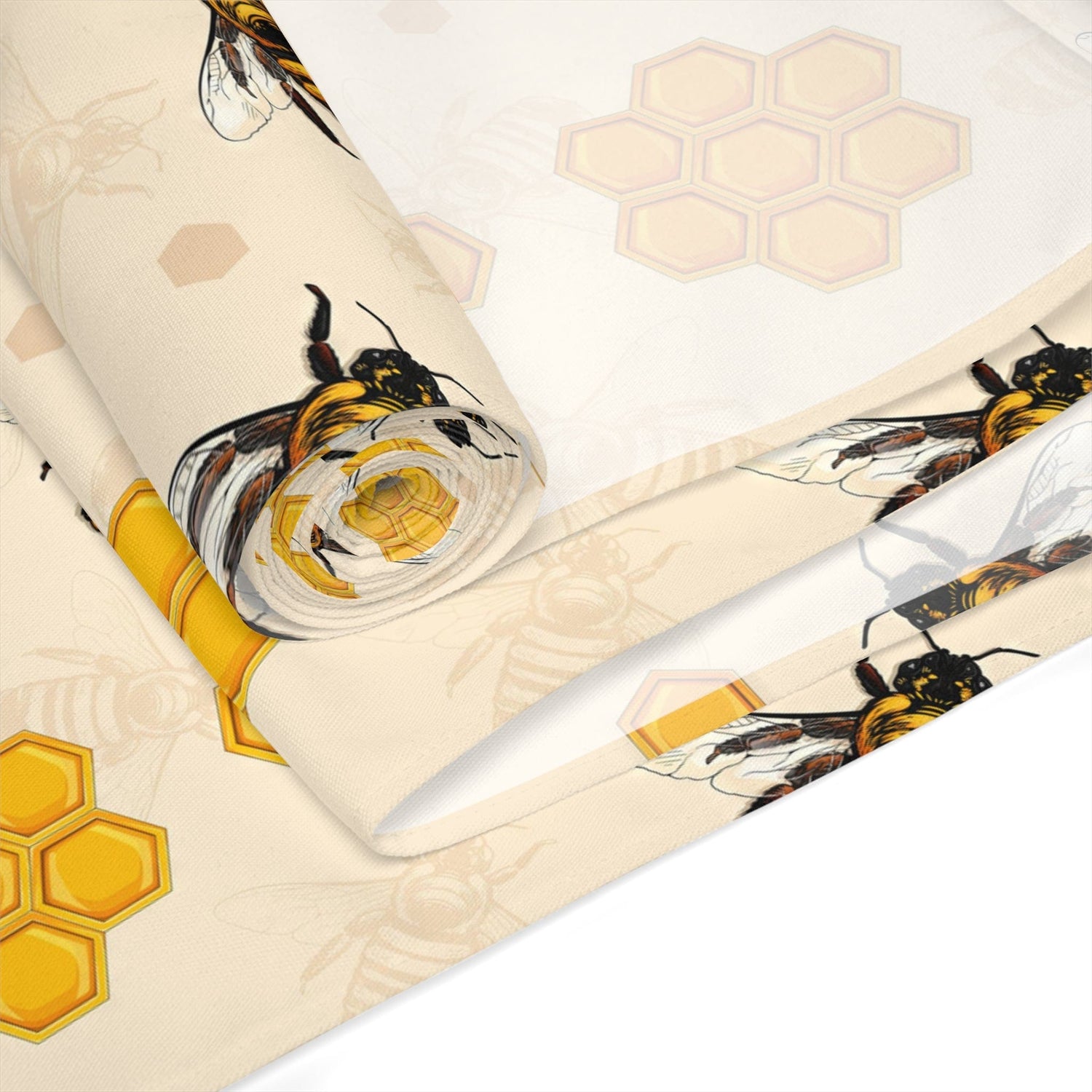 Kate McEnroe New York Honey Bee Bee Hives Table Runner, Country Farmhouse Kitchen Decor, Bee Lover&