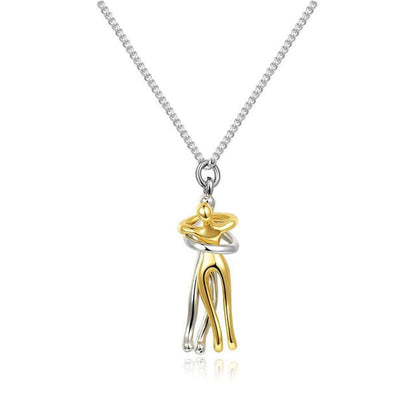 Kate McEnroe New York Hugging Couple Pendant Necklace Necklaces 2BJ / GoldFem/SilverMale / 45cm 46854209-2bj-china-45cm