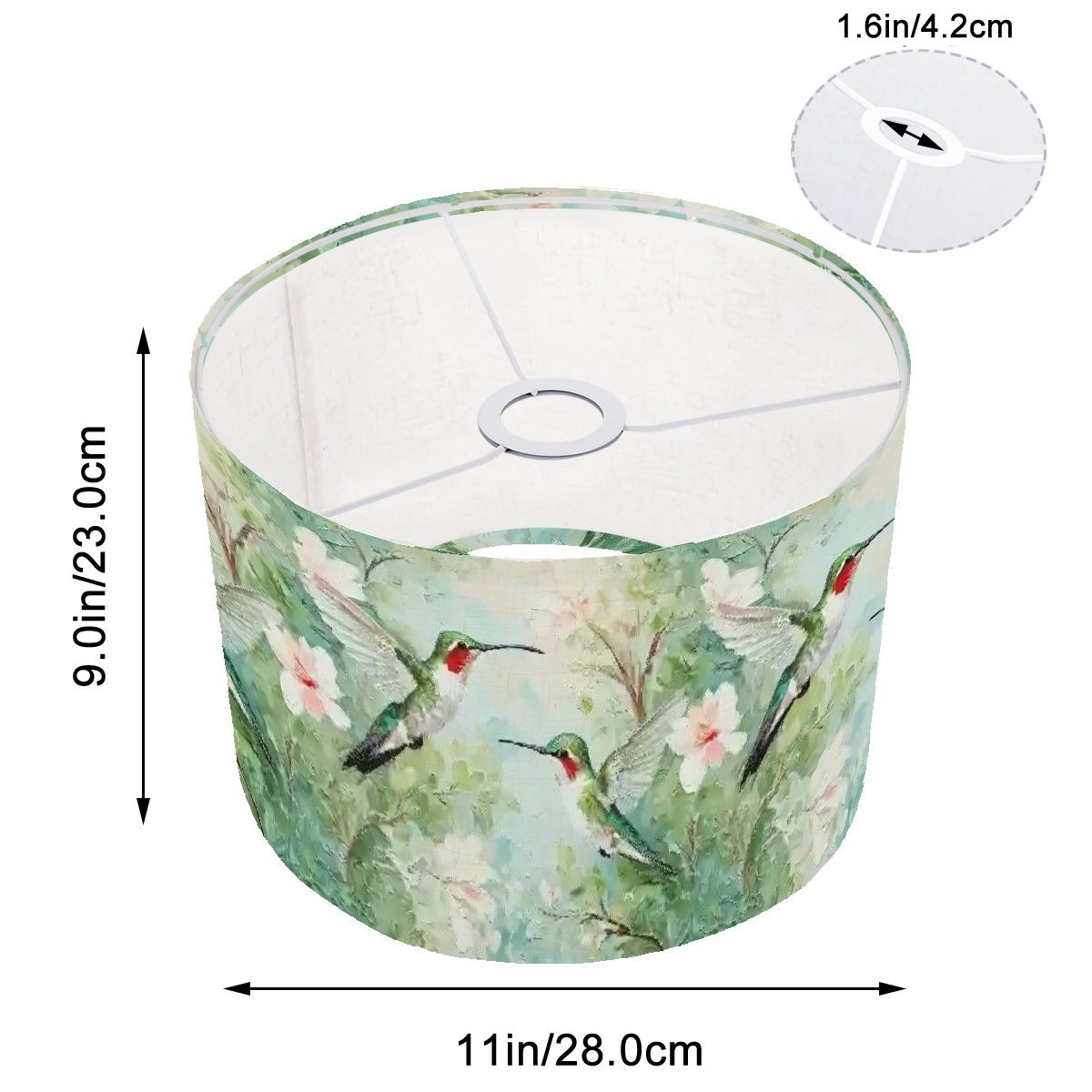 Kate McEnroe New York Hummingbird Arc Floor Lamp, Nature Inspired Lighting Fixture, Floral Bird Accent LightArc Floor LampsLampshade3