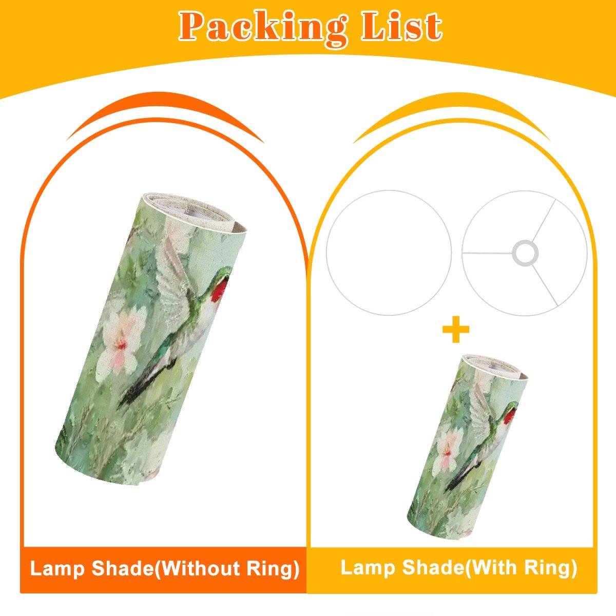 Kate McEnroe New York Hummingbird Arc Floor Lamp, Nature Inspired Lighting Fixture, Floral Bird Accent LightArc Floor LampsLampshade3