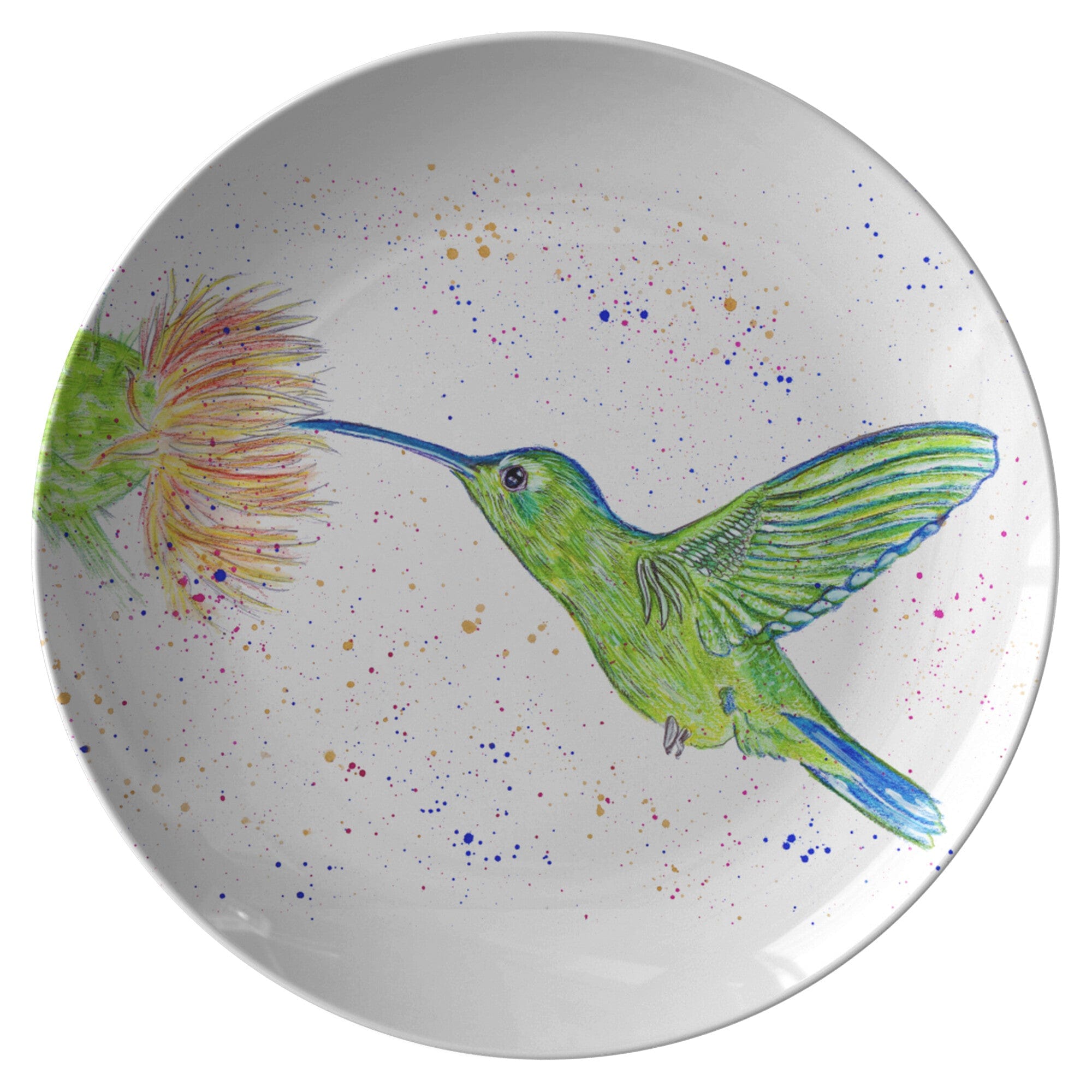 Kate McEnroe New York Hummingbird Dinner Plate SetPlatesP20 - HUM - WHI - 34S