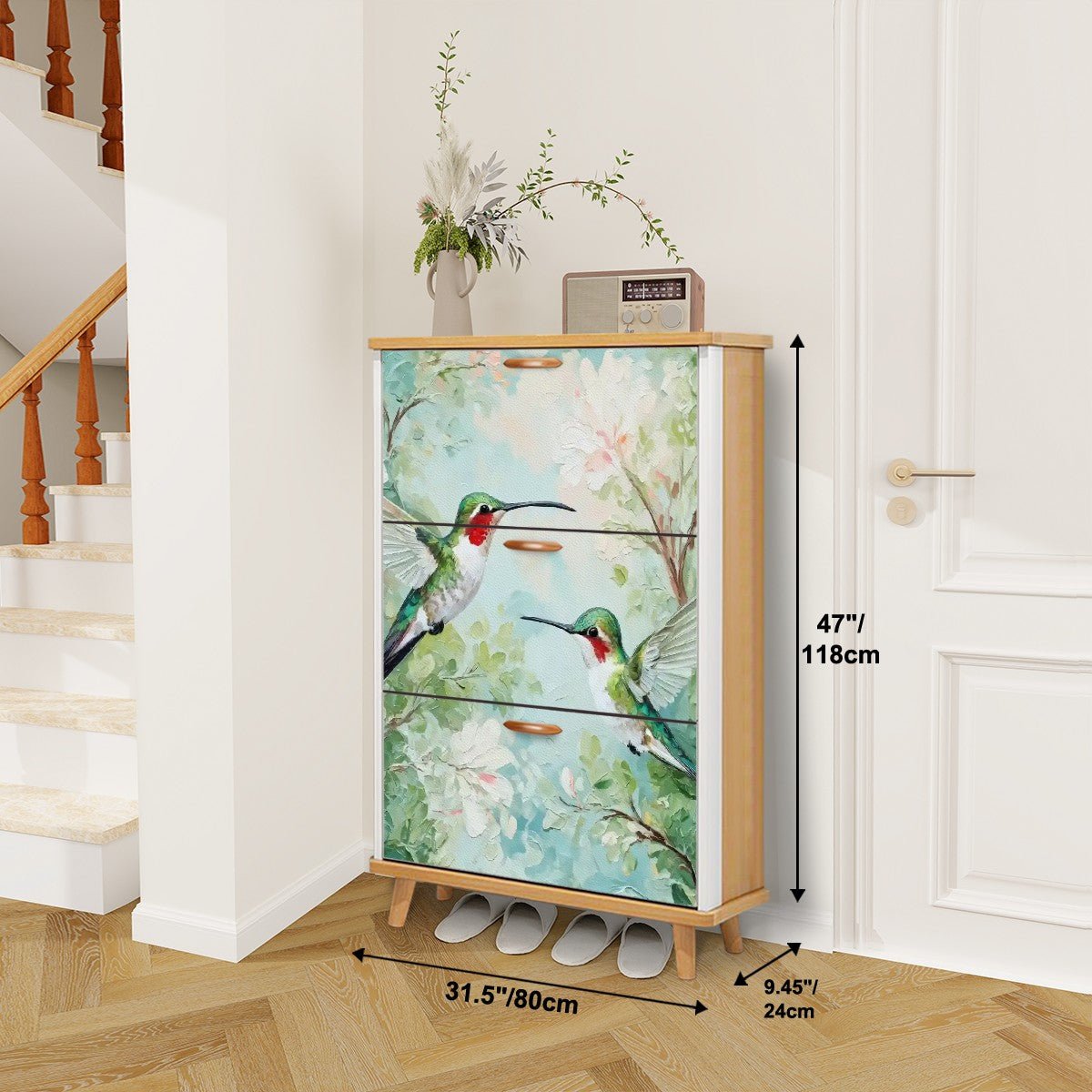 Kate McEnroe New York Hummingbird Floral Shoe CabinetShoe Storagetq0WfCFp1x