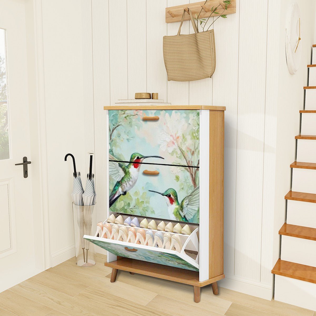 Kate McEnroe New York Hummingbird Floral Shoe CabinetShoe Storagetq0WfCFp1x