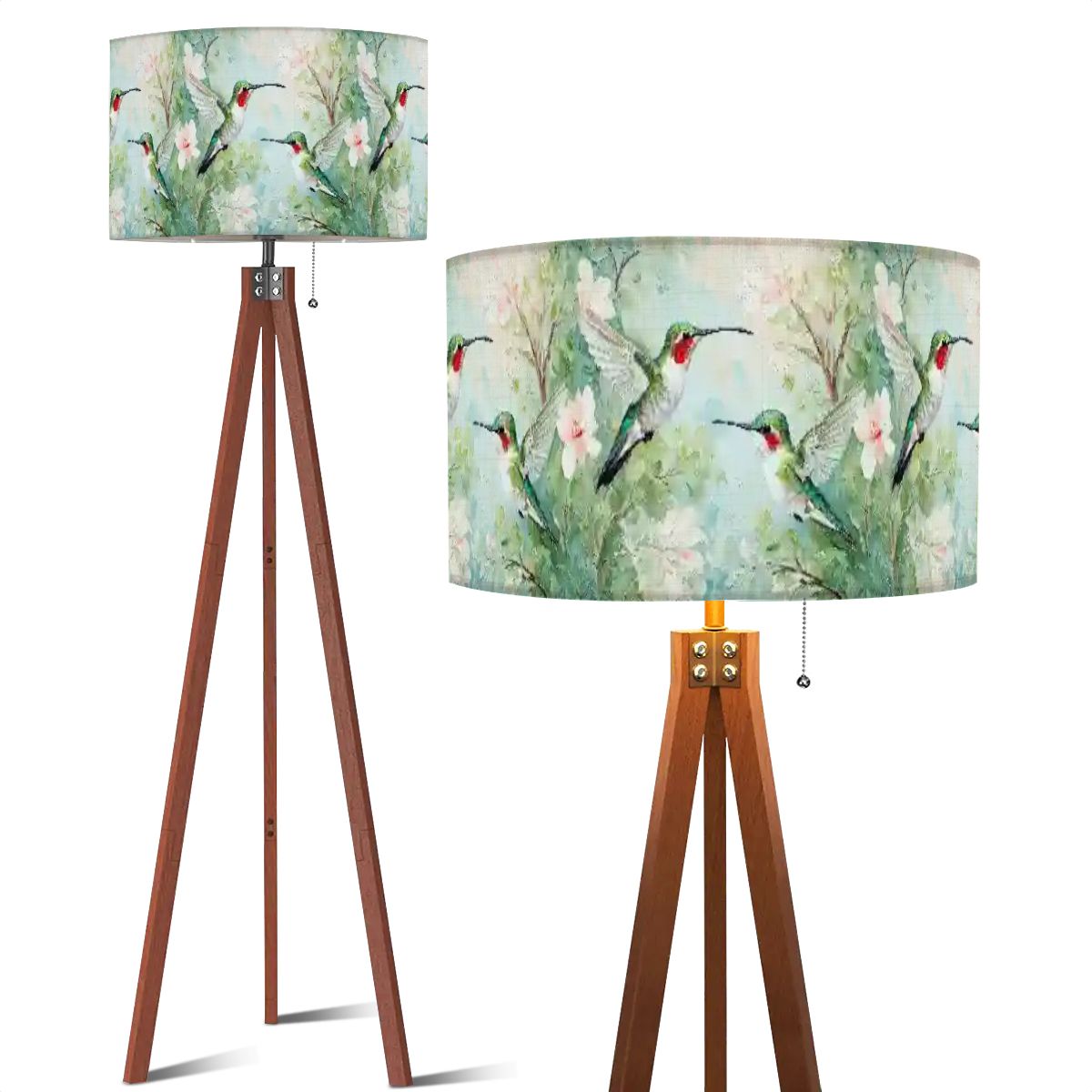 Kate McEnroe New York Hummingbird Floral Watercolor Tripod Floor LampTripod Floor LampsMdkrELUl6B