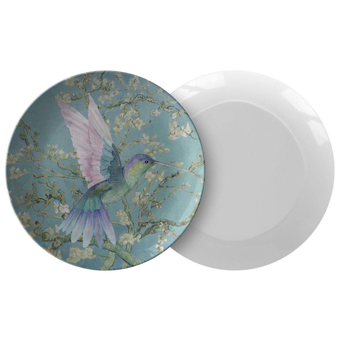Kate McEnroe New York Hummingbird In Almond Blossoms Dinner PlatesPlatesP20 - HUM - GRE - 1S