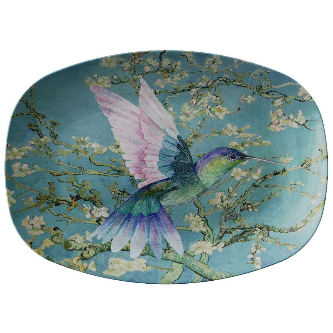 Kate McEnroe New York Hummingbird In Almond Blossoms Dinnerware Serving PlatterServing Platters9727