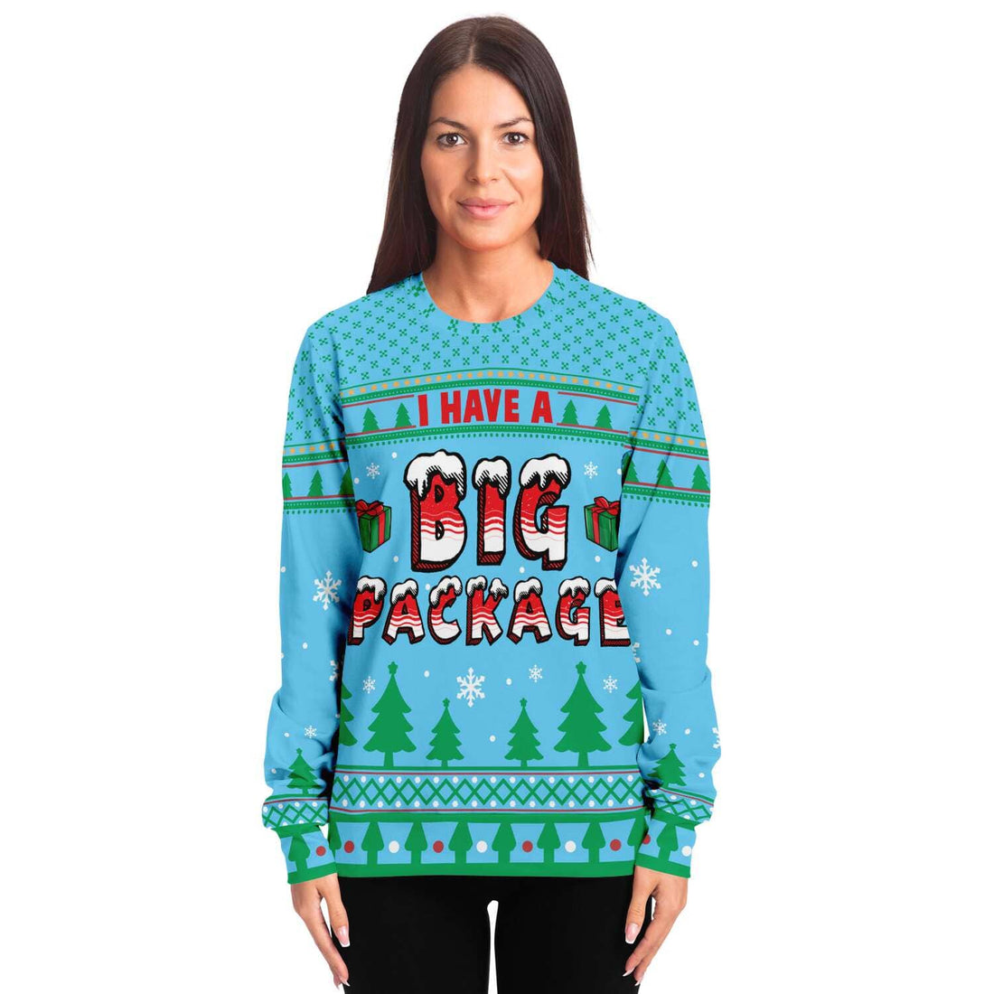 Kate McEnroe New York I have a Big Package Ugly Christmas SweatersSweatshirtSBSWF_D - 5066 - XS