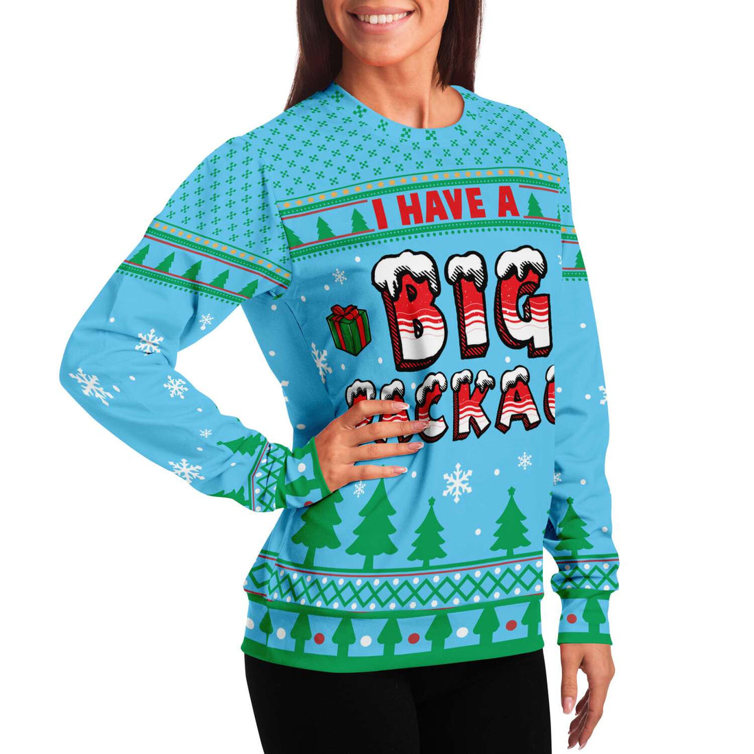 Kate McEnroe New York I have a Big Package Ugly Christmas SweatersSweatshirtSBSWF_D - 5066 - XS