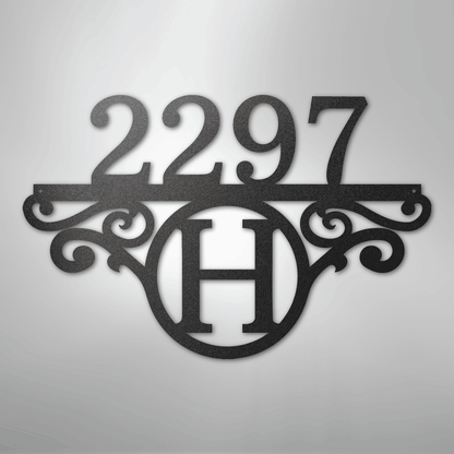 Kate McEnroe New York Initial Address Monogram - Steel SignMetal Wall ArtMEM-152-00-12-Black