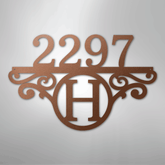 Kate McEnroe New York Initial Address Monogram - Steel SignMetal Wall ArtMEM-152-00-12-Copper