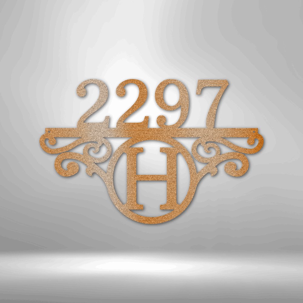Kate McEnroe New York Initial Address Monogram - Steel SignMetal Wall ArtMEM - 152 - 00 - 12 - Copper - Mild Steel - 0.06 - 1