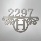 Kate McEnroe New York Initial Address Monogram - Steel SignMetal Wall ArtMEM-152-00-12-Silver