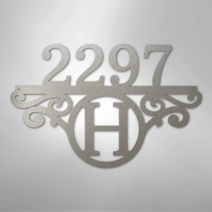 Kate McEnroe New York Initial Address Monogram - Steel SignMetal Wall ArtMEM-152-00-12-Silver