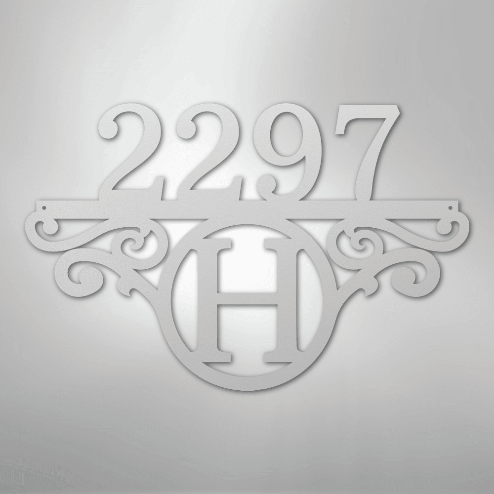 Kate McEnroe New York Initial Address Monogram - Steel SignMetal Wall ArtMEM-152-00-12-White
