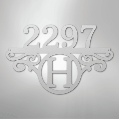 Kate McEnroe New York Initial Address Monogram - Steel SignMetal Wall ArtMEM-152-00-12-White