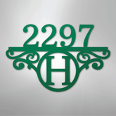 Kate McEnroe New York Initial Address Monogram - Steel SignMetal Wall ArtMEM-152-95625-24-Green