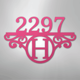 Kate McEnroe New York Initial Address Monogram - Steel SignMetal Wall ArtMEM-152-95625-24-Pink