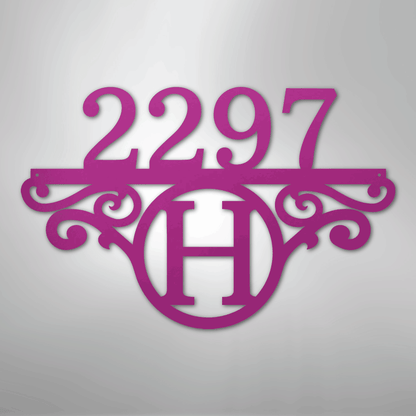 Kate McEnroe New York Initial Address Monogram - Steel SignMetal Wall ArtMEM-152-95625-24-Purple