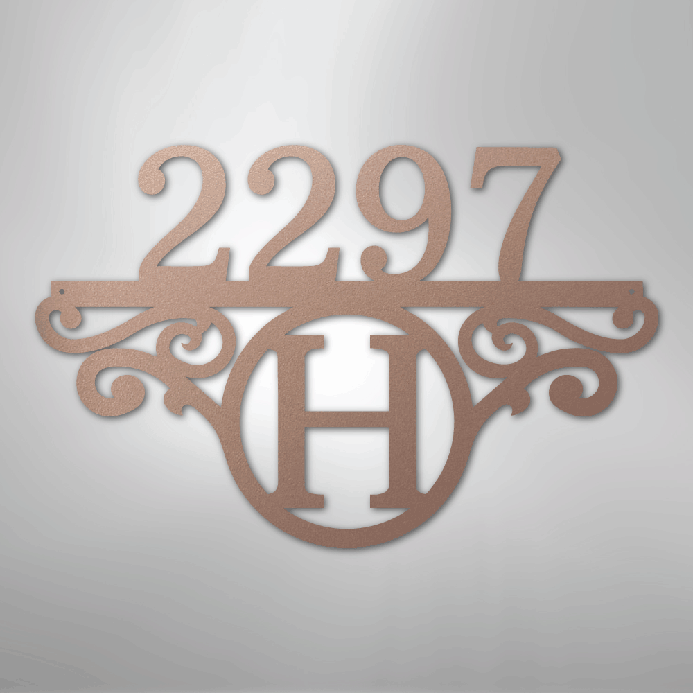 Kate McEnroe New York Initial Address Monogram - Steel SignMetal Wall ArtMEM-152-95625-24-Rose