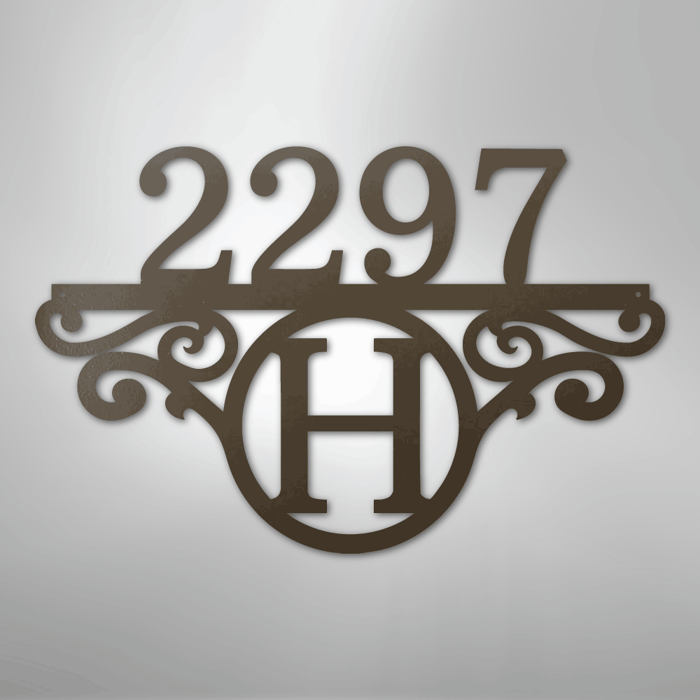 Kate McEnroe New York Initial Address Monogram - Steel SignMetal Wall ArtMEM-152-95625-24-Stone