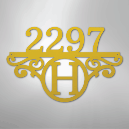 Kate McEnroe New York Initial Address Monogram - Steel SignMetal Wall ArtMEM-152-95625-24-Yellow