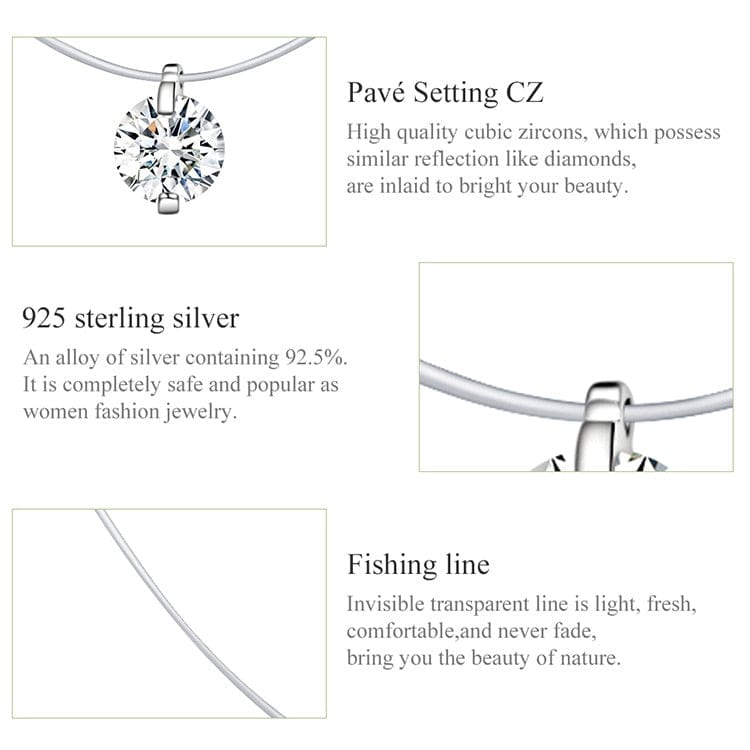 Kate McEnroe New York Invisible Chain Silver & Rhinestone Jewelry Set Jewelry Sets