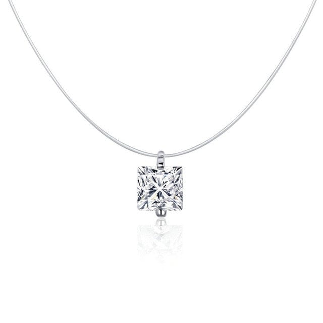 Kate McEnroe New York Invisible Chain Silver & Rhinestone Jewelry Set Jewelry Sets Necklace-S 26876842-necklace-s